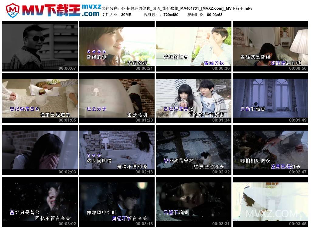 孙伟-曾经的你我_国语_流行歌曲_MA401731